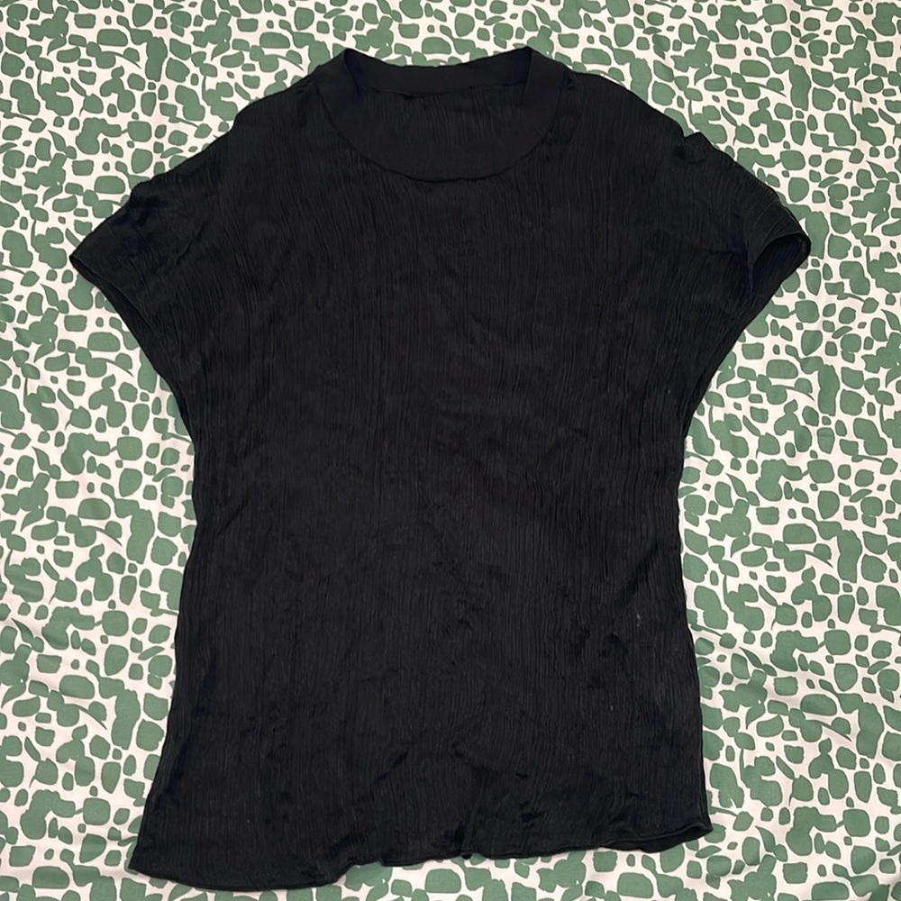Vince Black Silk Ribbed Shirt